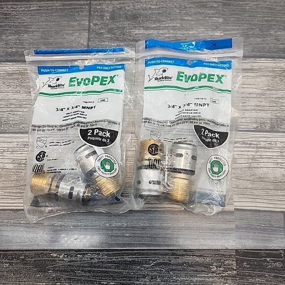 SharkBite EvoPEX 3/4"x 3/4" MNPT Male Adapter 2Packs of 2ct ea. [99] - Picture 2 of 14